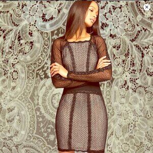 Free People Lace Illusion Mesh Bodycon Dress - NWT
